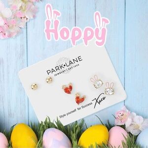 Park Lane HOPPY Earrings Easter Bunny Rabbit CZ Carrots Spring Studs NWT